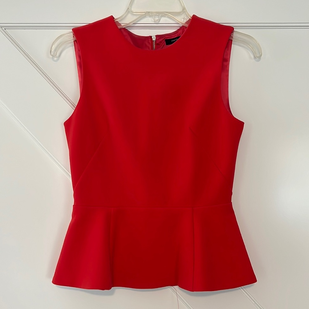 French Connection Peplum Top, Pink/Coral, 2